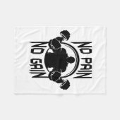 C386 No Pain No Gain Gym Workout Fitness Motivatio Fleecedecke (Vorderseite (Horizontal))