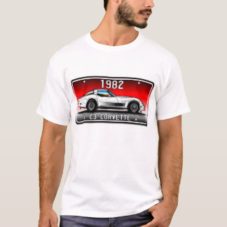 C3 Korvette Kfz-Kennzeichen-Kunst-Roter T-Shirt