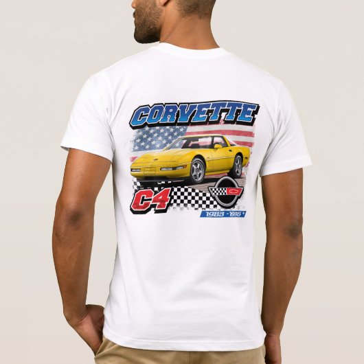 C4 Corvette - 2-seitige Männerabdeckung T-Shirt (Rückseite)