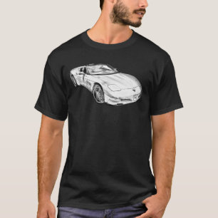 C5 Corvette konvertible Muscle Car Illustration Cl T-Shirt