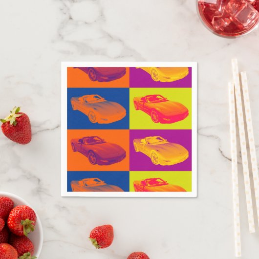 C5 Corvette Wandelbarer Muskelkater Pop Art Serviette (Beispiel)
