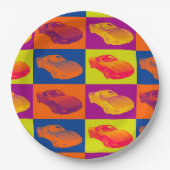 C5 Korvette konvertierbare Muskel-Auto-Pop-Kunst Pappteller (Vorderseite)