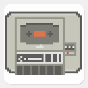C64 Datasette 8bit-Kassettenrekorder Quadratischer Aufkleber