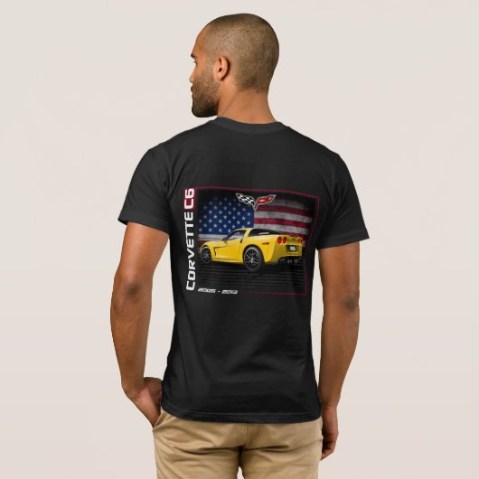 C6 Corvette - 2-seitige Männer-T - Shirt (Schwarz voll)