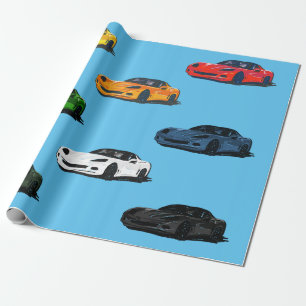 C6 Corvette Packpapier Blue Background