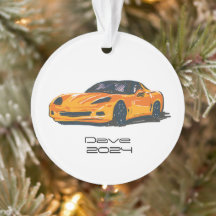 C6 Corvette Sportwagen Orange Handgezeichnete Skiz