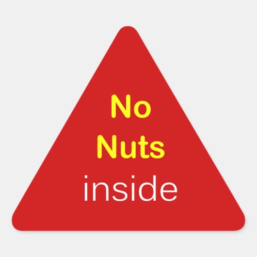 c6 - Lebensmitteletikett ~ KEINE NUTS INNERHALB. Dreieckiger Aufkleber (Vorderseite)