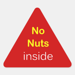 c6 - Lebensmitteletikett ~ KEINE NUTS INNERHALB. Dreieckiger Aufkleber