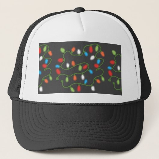 C7 Christmas Lights Trucker Hat (Multi & Gray) Truckerkappe (Vorderseite)