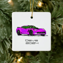 C7 Corvette Sports Car Pink Handgezeichnete Skizze