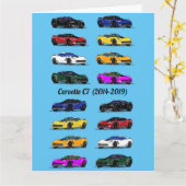 C7 Corvette Verschiedene farbige Sportwagen Aquama Karte (Gelbe Blume)