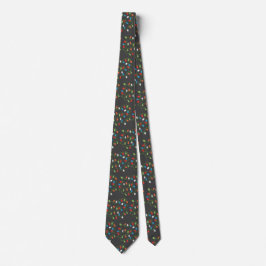 C7 Weihnachtsleuchten Neck Tie (Dunkelgrau & Multi Krawatte