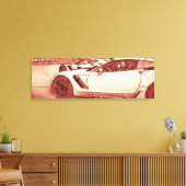 C7R Corvette Z06 2016 Sketch in Warm Red Leinwanddruck (Insitu (Wohnzimmer))