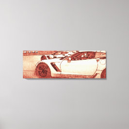 C7R Corvette Z06 2016 Sketch in Warm Red Leinwanddruck