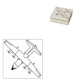 C-130 Hercules Airlift Top View Line Holz Briefmar Gummistempel (Stempel)
