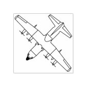 C-130 Hercules Airlift Top View Line Holz Briefmar Gummistempel (Prägung)
