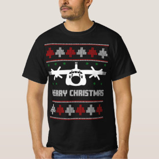 C-130 Hercules Airplane Ugly Christmas Sweater T-Shirt