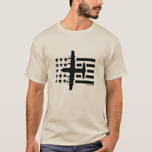 C-130 Hercules Black Jet US Flagge T-Shirt