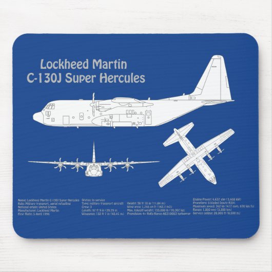 C-130 Hercules - Flugzeugkonzepte ABD Mousepad (Vorne)