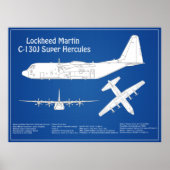 C-130 Hercules - Flugzeugkonzepte ABD Poster (Vorne)