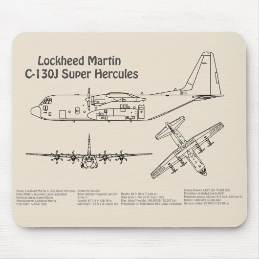 C-130 Hercules - Flugzeugkonzepte AD Mousepad (Vorne)