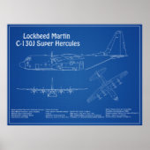 C-130 Hercules - Flugzeugkonzepte AD Poster (Vorne)
