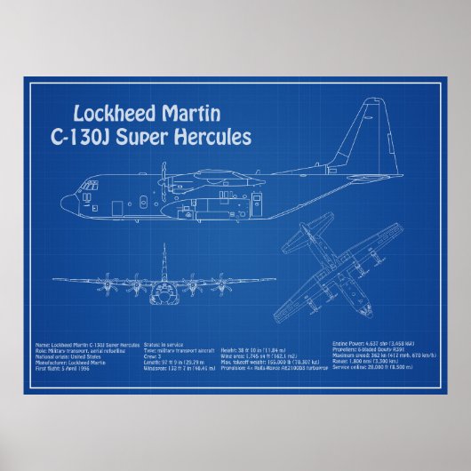 C-130 Hercules - Flugzeugkonzepte AD Poster (Vorne)