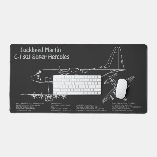 C-130 Hercules - Flugzeugkonzepte PD Schreibtischunterlage (Tastatur & Maus)