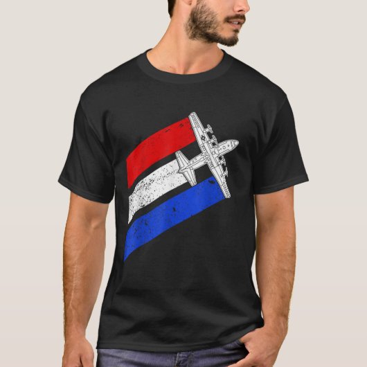 C 130 Hercules Gunship USA Flag Flugzeug C130 4. T-Shirt (Vorderseite)