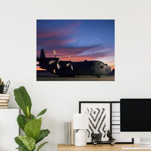 C-130 Hercules Sunset Poster (Heimbüro)