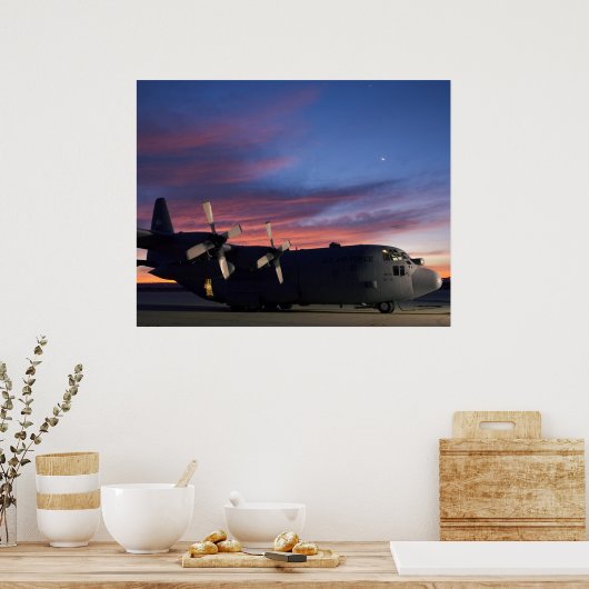 C-130 Hercules Sunset Poster (Küche)