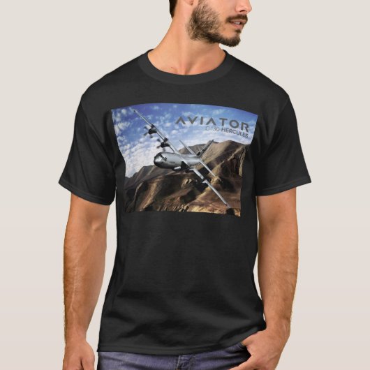 C-130 HERKULES Militär-Flugzeug T-Shirt (Vorderseite)