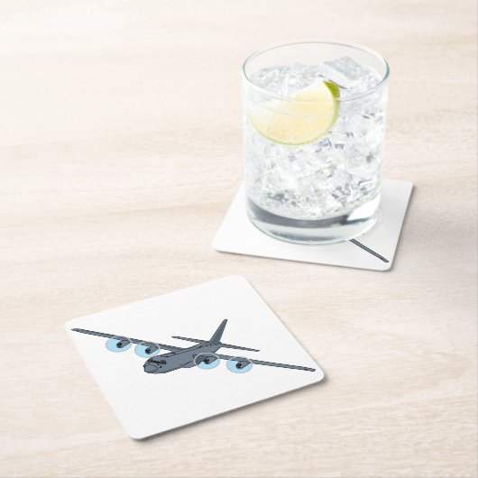 C-130 Herkules Rechteckiger Pappuntersetzer (Vor Ort)