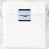 C-130 Herkules Transport_Militärische Luftfahrzeug Quadratischer Aufkleber (Tasche)