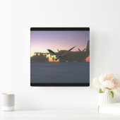 C-130 Herkules-Transport Quadratische Wanduhr (Zuhause)