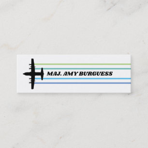 C-130 Pilot Retro Stripe Skinny Business Card Mini Visitenkarte