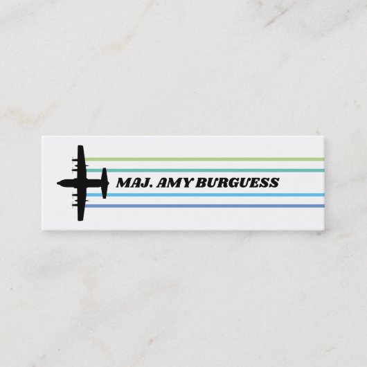 C-130 Pilot Retro Stripe Skinny Business Card Mini Visitenkarte (Vorderseite)