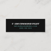 C-130 Pilot Retro Stripe Skinny Business Card Mini Visitenkarte (Rückseite)