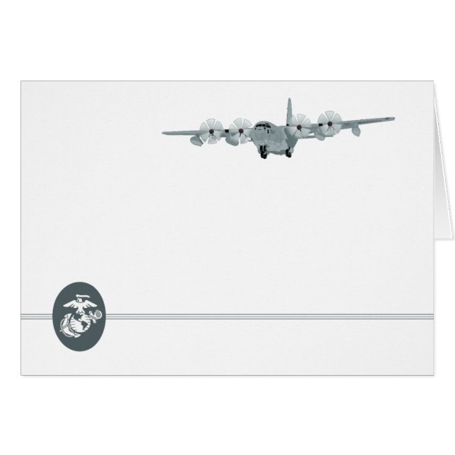 C-130 USMC Aviation Notecard (Vorderseite (Horizontal))