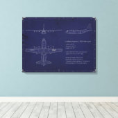 C-130H Blueprint über Leinwand (Insitu (Holzboden))