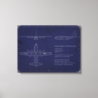 C-130H Blueprint über Leinwand