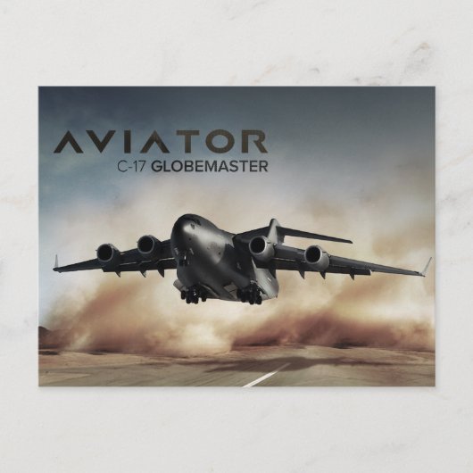 C-17 Globemaster Cargo-Flugzeug Postkarte (Vorderseite)
