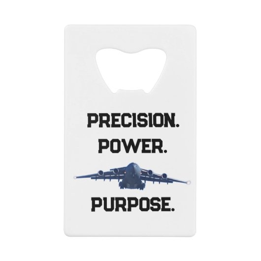 C-17 GLOBEMASTER PRECISION POWER PURPOSE GELDBEUTEL FLASCHENÖFFNER (Vorderseite)