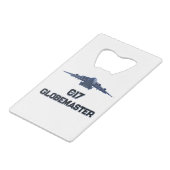 C-17 GLOBEMASTER PRECISION POWER PURPOSE GELDBEUTEL FLASCHENÖFFNER (Rückseite Schrägansicht)