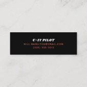 C-17 Pilot Retro Stripe Skinny Business Card Mini Visitenkarte (Rückseite)