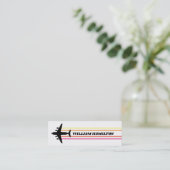 C-17 Pilot Retro Stripe Skinny Business Card Mini Visitenkarte (Stehend Vorderseite)
