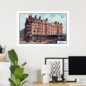 c 1900 Watercolor St. Enoch Hotel Glasgow Poster (Heimbüro)