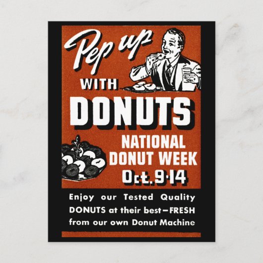 C. 1935 Mit Donuts in Schwung kommen Plakat Postkarte (Vorderseite)