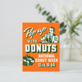 C. 1935 Pep Up with Donuts Poster Postkarte (Stehend Vorderseite)