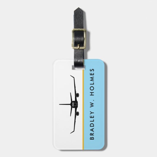 C-40 737 Silhouette Pilot Business Gepäckanhänger (Vorderseite vertikal)